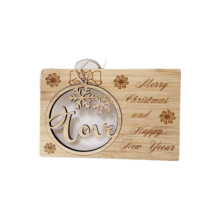 2021 Eco Friendly Wood Bamboo Gift Thank You Card for Birthday