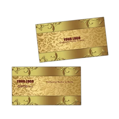 Biglietto da visita personalizzato economico in acciaio inossidabile, metallo dorato/nero