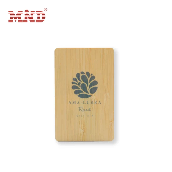 Smart card NFC in legno ambientale con chiave magnetica per hotel RFID in legno di bambù all'ingrosso